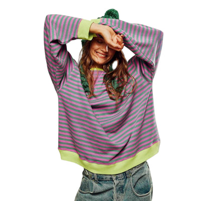 Chantine Women's Sweater | Bold Stripes, Relaxed Fit 0
