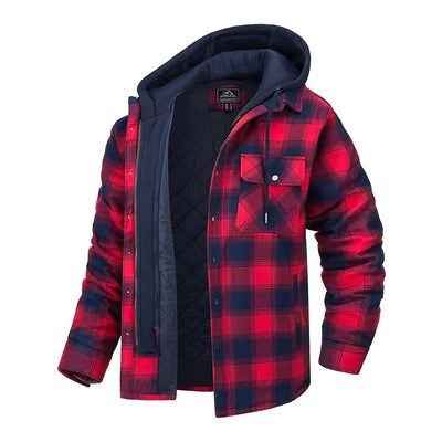 Jasper Men's Hooded Jacket | Classic Checked Design, Relaxed Fit 0