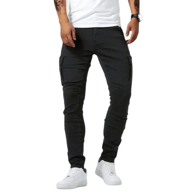 Leo Men's Cargo Pants | Stretch Denim Slim Fit 0